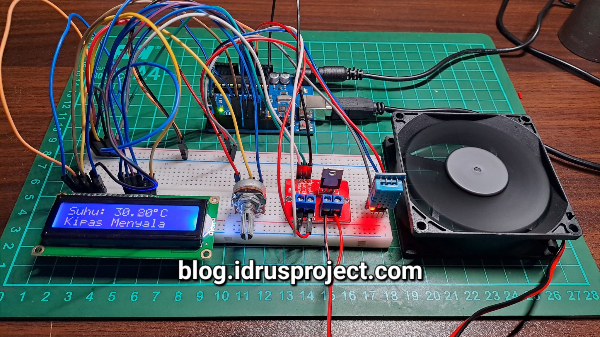 Membuat Kipas Angin Otomatis Menggunakan Arduino UNO, Mosfet Dan Sensor ...